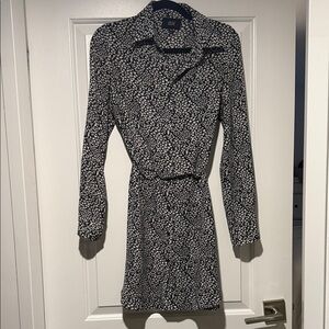 Goldie Navy and White Long Sleeve Shirt Dress (size S)